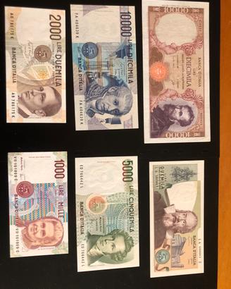 Banconote italiane n.6 - Galileo, Michelangelo etc