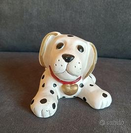 Dalmata thun con collare rosso, vintage 19 cm cane