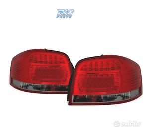 FANALI PER AUDI A3 8P 03-08 LED ROSSO AFFUMICATO