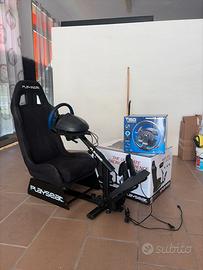 Volante + sedile  per console o computer
