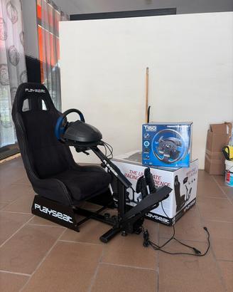 Volante + sedile  per console o computer