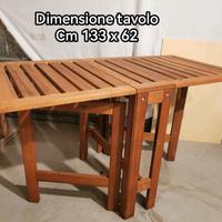 Tavolo pieghevole a libro in legno teak