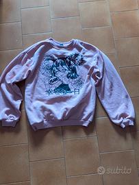 Felpa rosa tema anime taglia 158/164 cm 12/14 anni