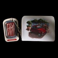 Portafoglio piccolo con zip Fiat 500 storica rossa