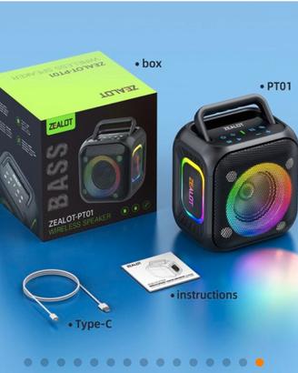 Cassa ZEALOT bluetooth batteria amplificata 