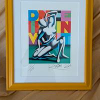 Opera serigrafia Originale Kostabi con cornice