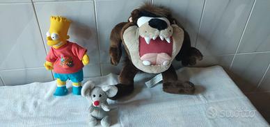 SET nr. 3 simpatici pupazzi, Bart, Taz, topino