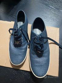 Sneakers Bikkembergs pelle traforata blu