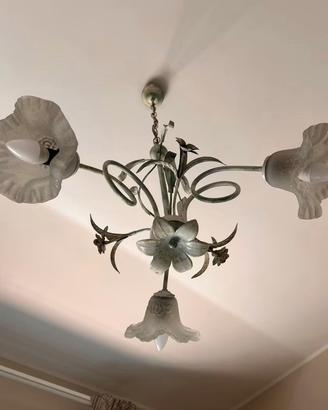 Lampadario Classico a 3 Luci in Ferro Battuto