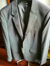 abito completo grigio tg. 46 con gilet abbinato -