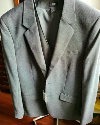 abito completo grigio tg. 46 con gilet abbinato -
