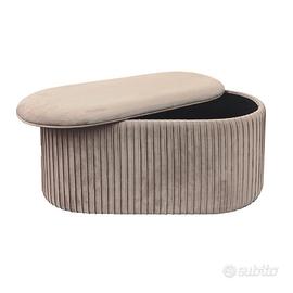 Pouf Contenitore in Velluto Tortora

