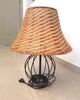 Lampada e piantana in vimini intrecciato 