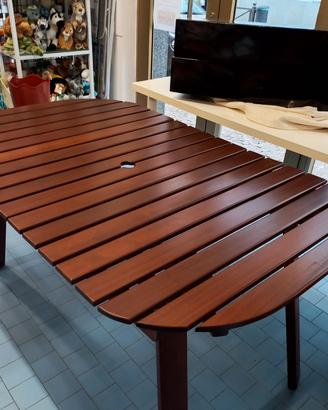 Tavolo pieghevole in legno Iroko