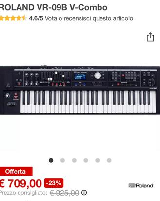 Tastiera Roland V-Combo VR-09-B