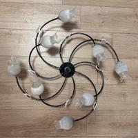 Lampadario acciaio e vetro