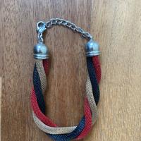 Bracciale maglia intrecciata nero oro ross