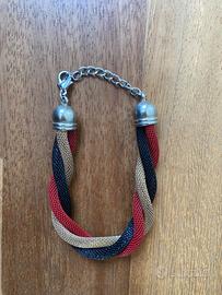 Bracciale maglia intrecciata nero oro ross