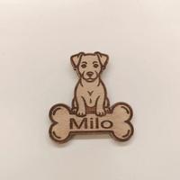 Calamita legno personalizzata cane con nome 