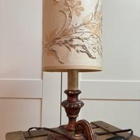 Lampada  Vintage base in legno