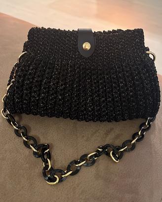 Borsa in cordino glitterato dorato