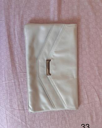 Borsa Clutch Elegante in Pelle Bianca