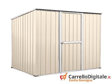 Casetta box giardino Acciaio 260x185cm avorio