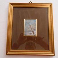 Quadretto con dipinto a olio su argento