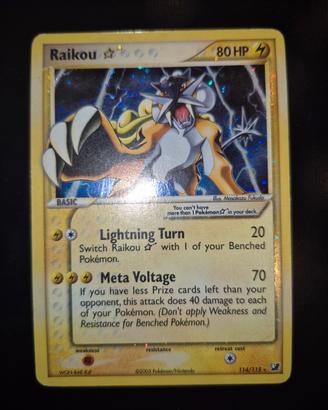 Carta Pokemon Raikou gold star ENG GOOD