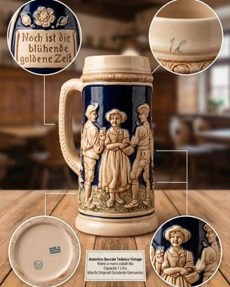 boccale da birra in grès tradizionale tedesco