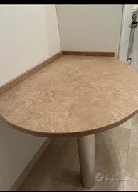 penisola in pietra travertino noce