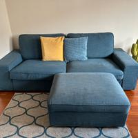 Divano Ikea Kivik 3 posti Blu e pouf contenitore