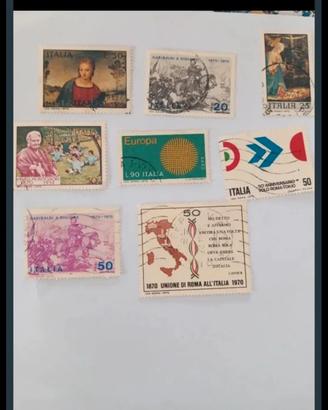 8 francobolli italiani usati del 1970