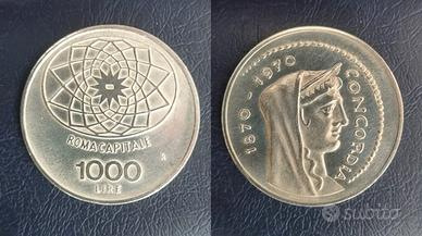 1000 lire argento 1970 Roma Capitale 