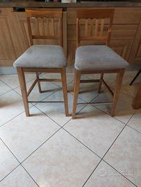 2 sgabelli in legno 