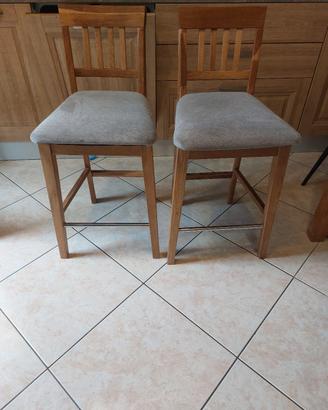 2 sgabelli in legno 