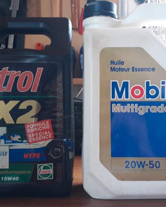 2 taniche Castrol + 2 Mobil kg.20