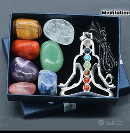 Set meditazione collana e pietre chakra NUOVO