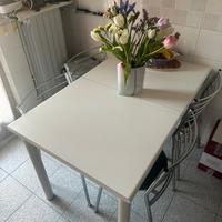 Tavolo allungabile con 4 sedie in metallo