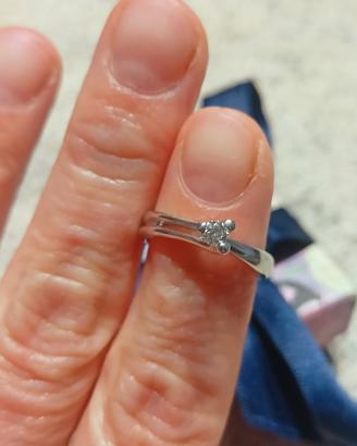 solitario in oro bianco e diamante No spedizione 