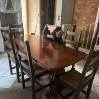 Tavolo e sei sedie vero legno