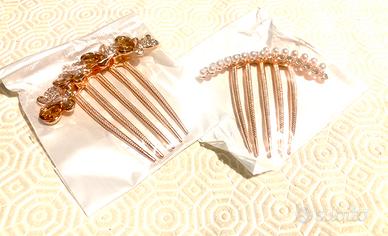 Set B -2 pezzi Fermacapelli Strass Pettini Coreani