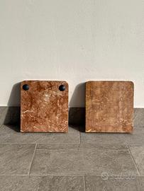 Set 2 grandi basi decorative in vero marmo (25x25)