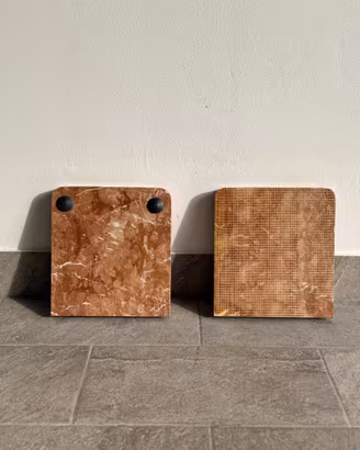 Set 2 grandi basi decorative in vero marmo (25x25)