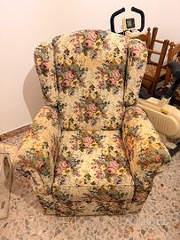 Poltrona a fiori vintage reclinabile