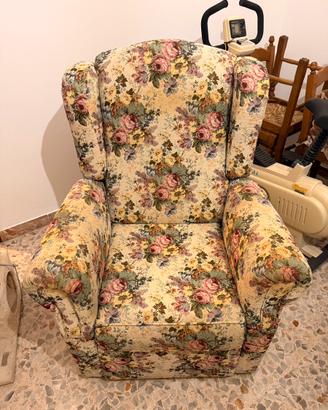 Poltrona a fiori vintage reclinabile