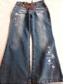 jeans a zampa per bambina 8/9 anni 