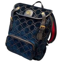 Gucci GG Marmont Zaino Velvet Pelle Blu