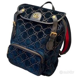 Gucci GG Marmont Zaino Velvet Pelle Blu