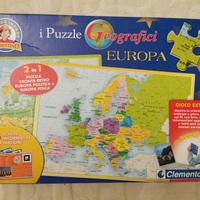 Clementoni Puzzle Geografico Europa 2 In 1 Complet